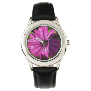 Montre avec centre de fleurs violettes