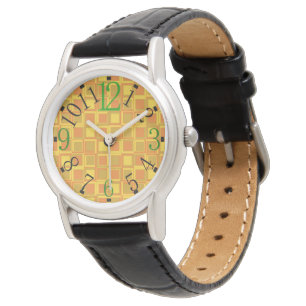 Montre avec des carrés oranges du les années 70