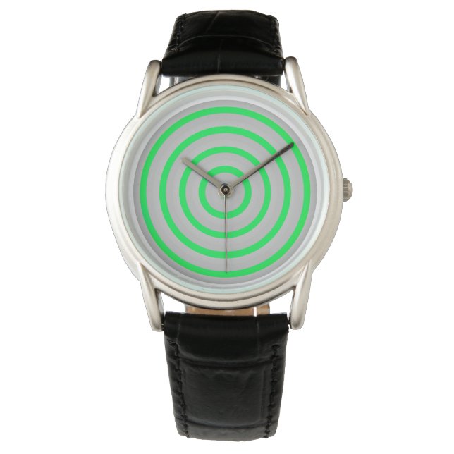 Montre avec design circulaire coloré (devant)