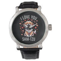 montre - Avec dessin j'aime Shih Tzu