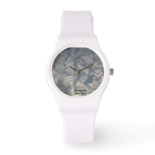 Montre avec visage Design Déco "Nuages" (Recto)