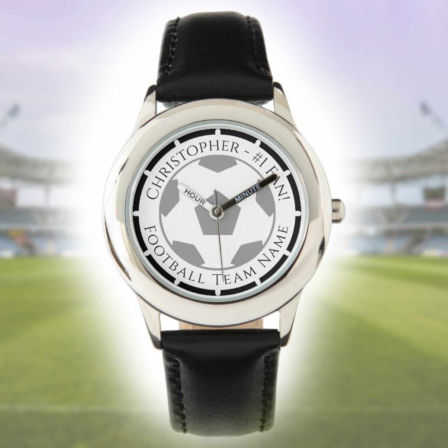 Montre avec votre nom et le nom de l'équipe de foo (Créateur téléchargé)