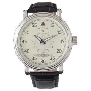 Montre Aviateurs ligne aérienne, crème et brun