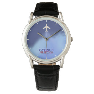 Montre avion hommes stylisés . regarder avec son nom