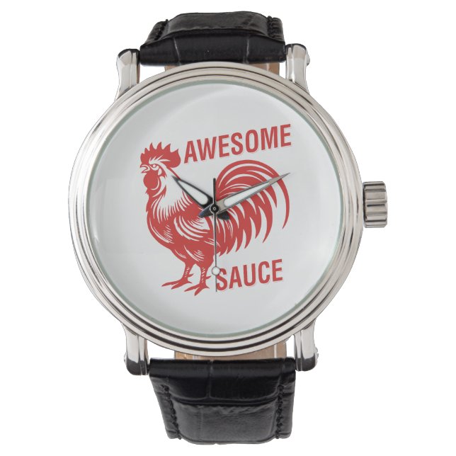Montre Awesome Rooster de sauce drôle (devant)