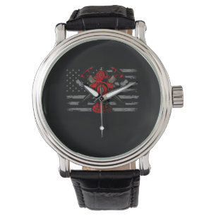 Montre Ax du drapeau américain pompier