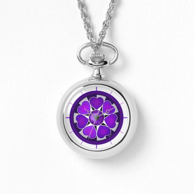 Montre B&W Purple Hearts Beating (Recto)