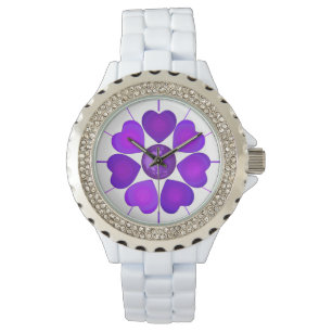 Montre B&W Purple Hearts Beating