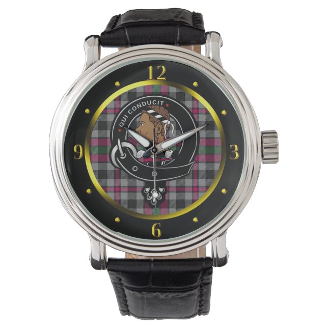 Montre Badge du clan Borthwick & Tartan (devant)