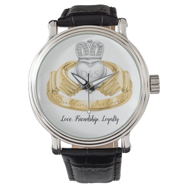 Montre Bague d'amour irlandaise Claddagh (devant)