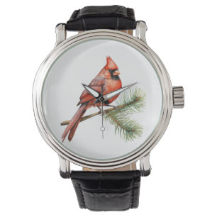 Montre Baies rouges vibrantes avec des feuilles vertes lu