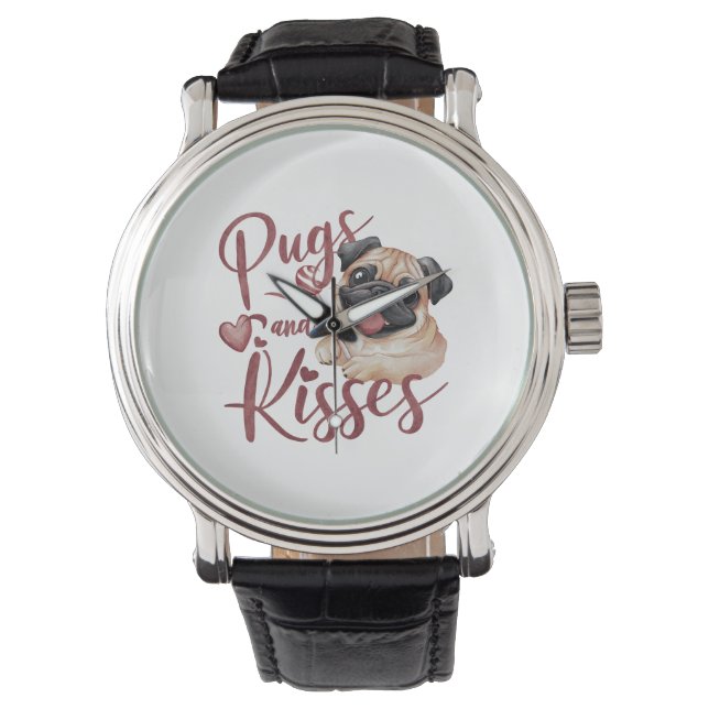 Montre baiser de chien .Carlins & baisers Aquarelle Tee (devant)