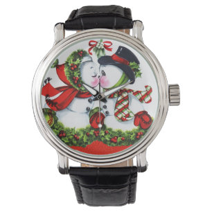 Montre Baisers des couples de bonhomme de neige