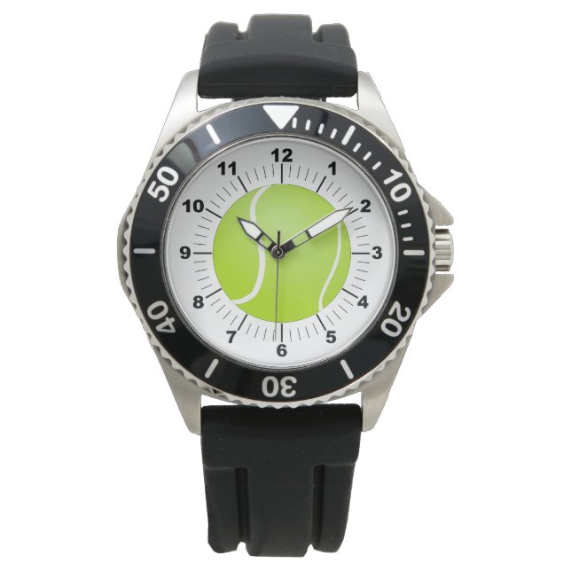 Montre Bal de tennis pour hommes bracelet en caoutchouc n (devant)