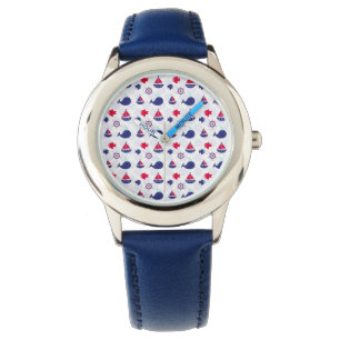 Montre Baleine observant sur le bleu