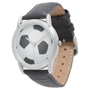 Montre Balle de football noir et blanc classique