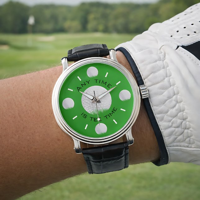 Montre Balle de golf dans l'herbe à l'heure du Tee (Créateur téléchargé)