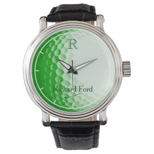 Montre balle de golf verte personnalisée