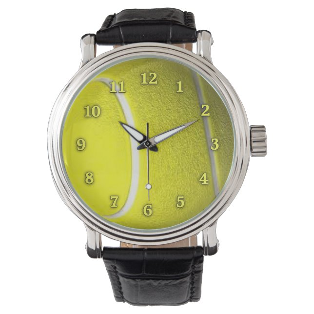 Montre Balle de tennis avec Neon Yellow Numéros Wristwatc (devant)