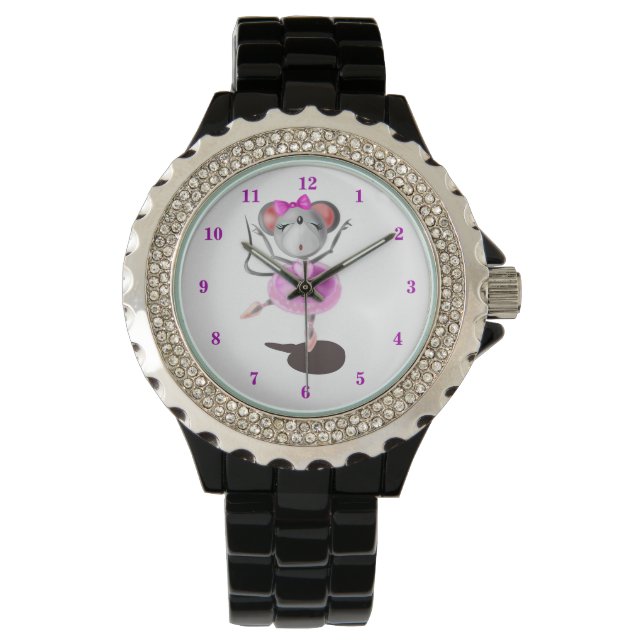 Montre Ballerina Mouse Funny Watch Heureuse danseuse de b (devant)
