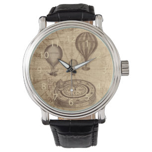Montre Ballons vintages d'air chaud de steampunk sur la