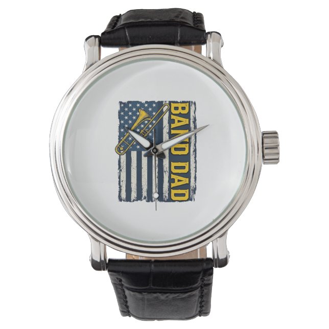 Montre Band Dad Trombone American Flag Vintage Shirt Desi (devant)