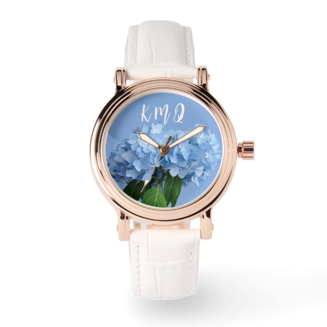 Montre Bande florale bleu monogramme (Recto)