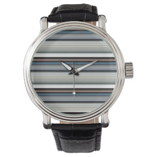 Montre Bandes blanches gris mignonnes