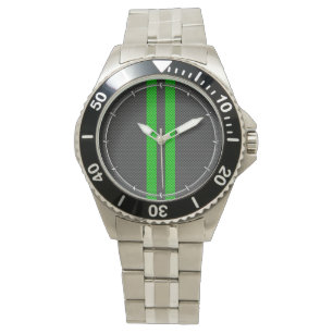 Montre Bandes de course Accent Green Carbon Fibre Style