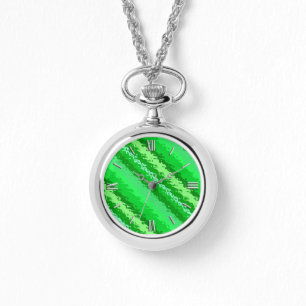 Montre Bandes de verre - tons vert émeraude