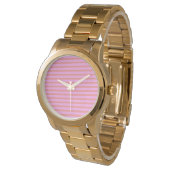 Montre Bandes géométriques roses (Incliné)