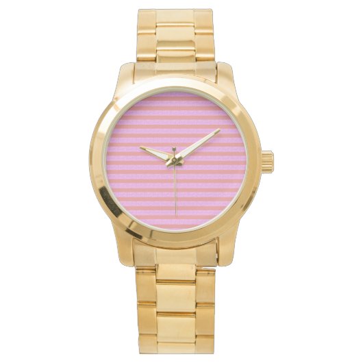 Montre Bandes géométriques roses (devant)