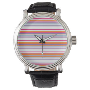 Montre Bandes orange rose pâle
