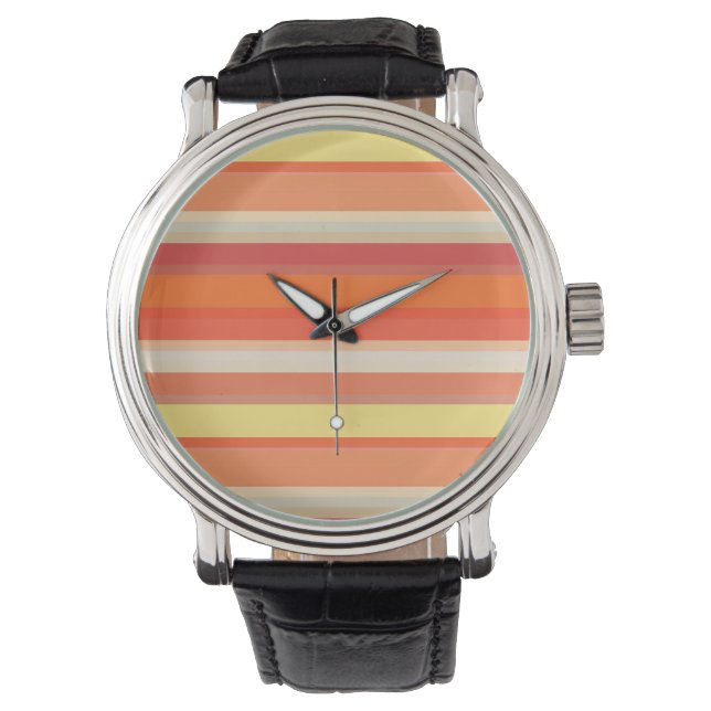 Montre Bandes rouges mignonnes orange (devant)