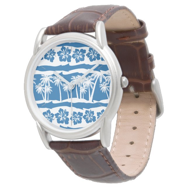 Montre Bandes tropicales de palmiers (Incliné)