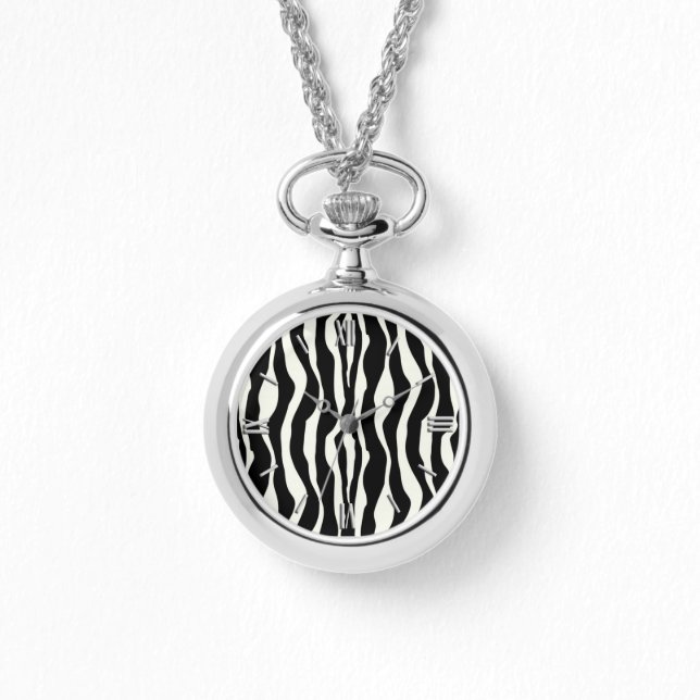 Montre Bandes zébrées - Noir et Blanc (Recto)