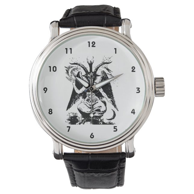 Montre Baphomet noir vintage (devant)