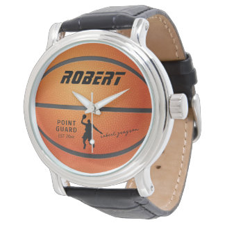 Montre Basket-ball personnalisé en cuir Vintage homme