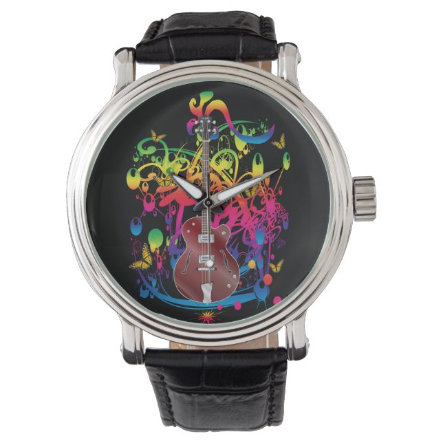 Montre Basse guitare couleur splash (devant)