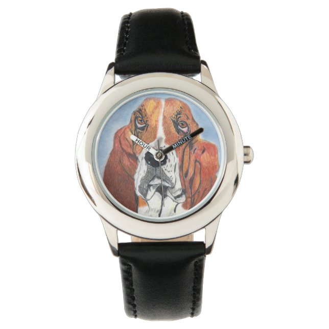 Montre Basset Hound a nommé Watson une création manuelle (devant)
