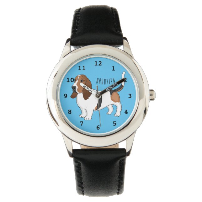 Montre Basset hound dessin de chien (devant)