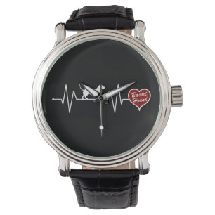 Montre Basset Hound heartbeat with red heart