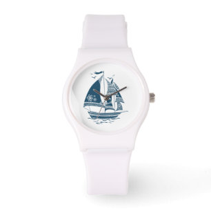 Montre Bateau à vent marin bleu marine