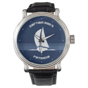 Montre Bateau à voile avec le texte personnalisable