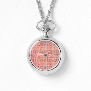 Montre Batik tribal Gecko - corail rose et crème
