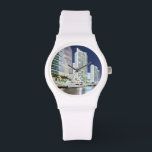 Montre Bâtiments le long de la promenade de Miami River<br><div class="desc">Centre-ville de Miami,  Riverwalk la nuit</div>