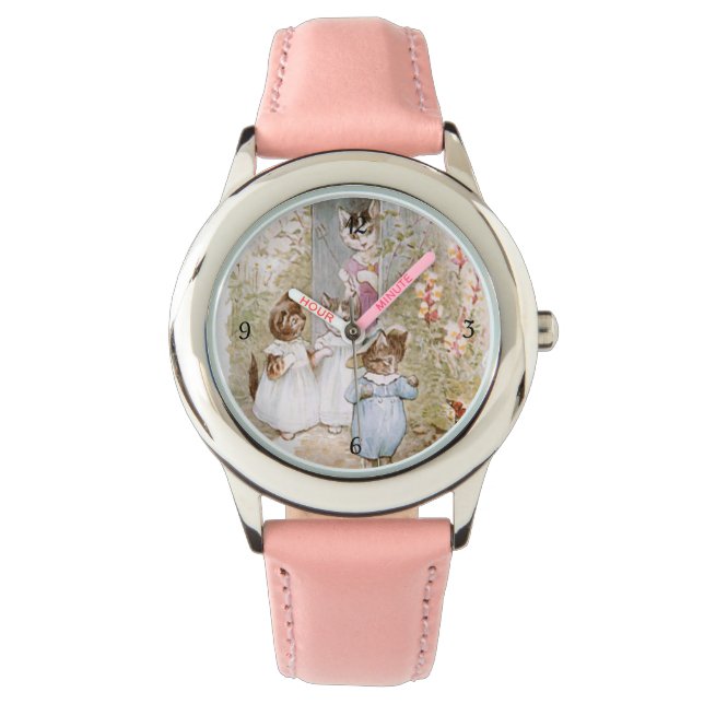 Montre Beatrix Potter Mère Chat Kittens Vintage (devant)