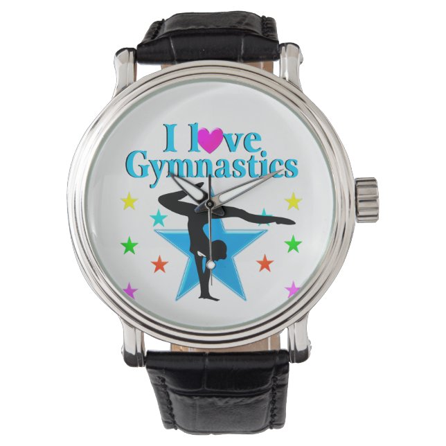 MONTRE BEAU BLEU J'ADORE GYMNASTICS DESIGN (devant)