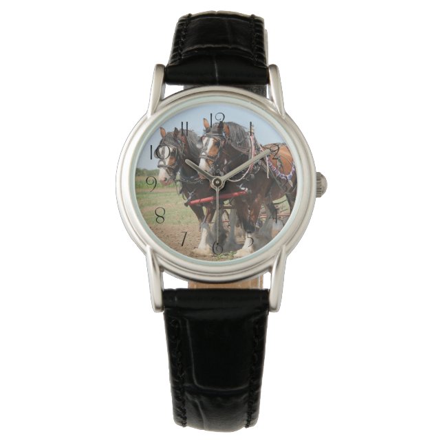 Montre Beau clydesdale chevaux labourant (devant)