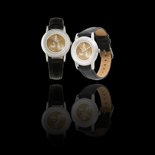 Montre Beau latte fleuri Arbre d'Art Arbre noir